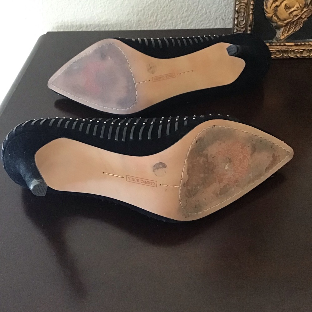 Vince Camuto Black Studded Pointed-Toe Heels - Picture 12 of 13